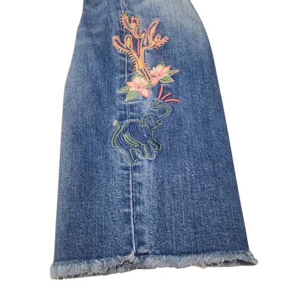 Johnny Was Zoe Cropped Boyfriend Jean Embroidered Size 28 - Picture 9 of 15